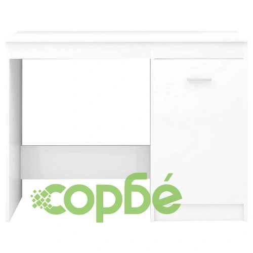 Бюро, бял гланц, 140x50x76 см, инженерно дърво ➤ топ цена ➤ sorbe.bg