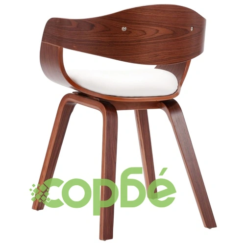 Трапезни столове, 4 бр, извито дърво и изкуствена кожа ➤ топ цена ➤ sorbe.bg