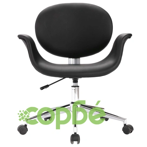 Въртящ офис стол, черен, изкуствена кожа ➤ топ цена ➤ sorbe.bg