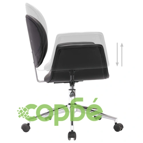 Въртящ офис стол, черен, изкуствена кожа ➤ топ цена ➤ sorbe.bg