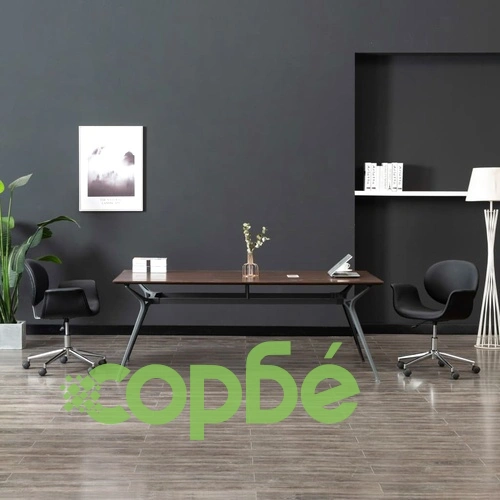 Въртящ офис стол, черен, изкуствена кожа ➤ топ цена ➤ sorbe.bg