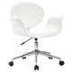 Въртящ офис стол, бял, изкуствена кожа