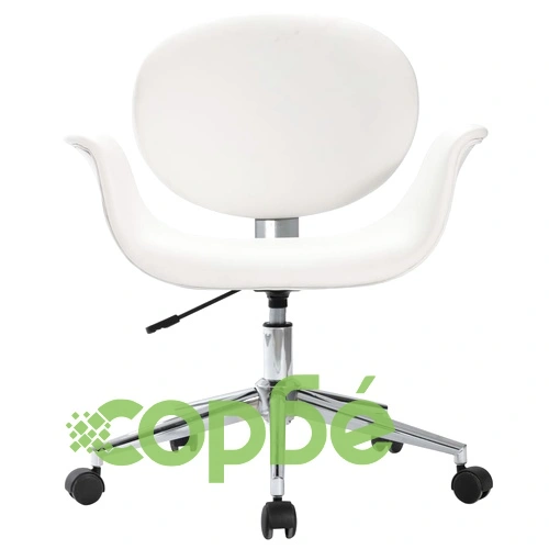 Въртящ офис стол, бял, изкуствена кожа ➤ топ цена ➤ sorbe.bg