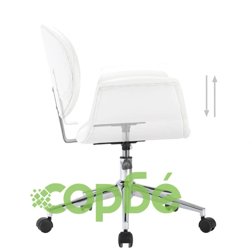 Въртящ офис стол, бял, изкуствена кожа ➤ топ цена ➤ sorbe.bg