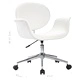 Въртящ офис стол, бял, изкуствена кожа