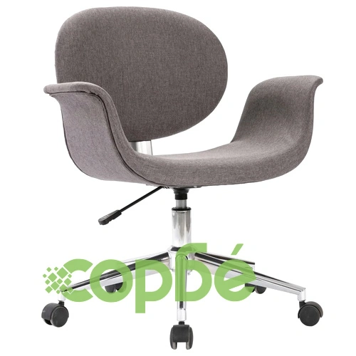 Въртящ се офис стол, сив, текстил ➤ топ цена ➤ sorbe.bg