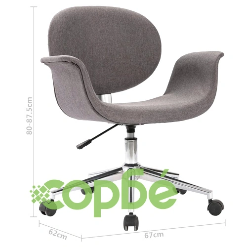 Въртящ се офис стол, сив, текстил ➤ топ цена ➤ sorbe.bg