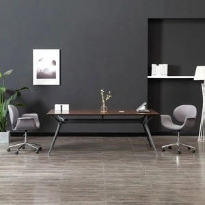 Въртящ се офис стол, сив, текстил