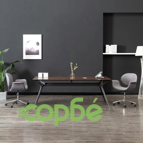 Въртящ се офис стол, сив, текстил ➤ топ цена ➤ sorbe.bg
