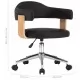 Въртящ офис стол, черен, извито дърво и изкуствена кожа