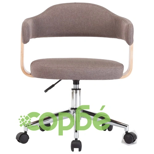 Въртящ офис стол, таупе, извито дърво и текстил ➤ топ цена ➤ sorbe.bg