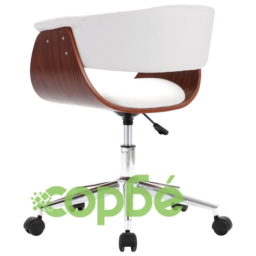 Въртящи се трапезни столове, 4 бр, бели, изкуствена кожа ➤ топ цена ➤ sorbe.bg