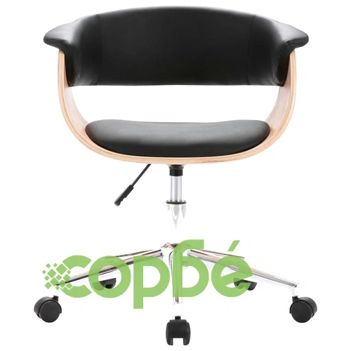 Въртящи се трапезни столове, 2 бр, черни, изкуствена кожа ➤ топ цена ➤ sorbe.bg