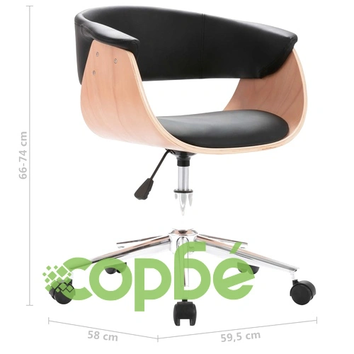 Въртящи се трапезни столове, 2 бр, черни, изкуствена кожа ➤ топ цена ➤ sorbe.bg