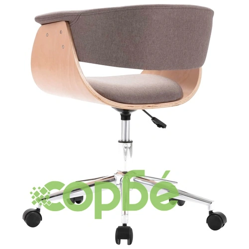 Въртящи се трапезни столове, 2 бр, таупе, текстил ➤ топ цена ➤ sorbe.bg