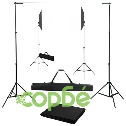 Фотографски комплект за студио със софтбокс светлини и фон ➤ топ цена ➤ sorbe.bg