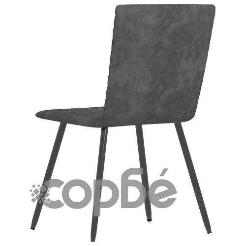 Трапезни столове, 6 бр, сиви, кадифе ➤ топ цена ➤ sorbe.bg