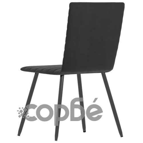 Трапезни столове, 6 бр, черни, кадифе ➤ топ цена ➤ sorbe.bg
