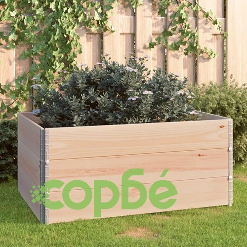 Повдигнати лехи 3 бр 80x120 см борово дърво масив ➤ топ цена ➤ sorbe.bg