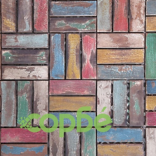 Декинг плочки, 22 бр, 30х30 см, регенерирано дърво масив ➤ топ цена ➤ sorbe.bg