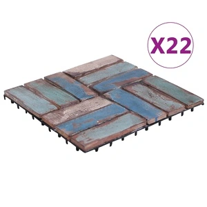 Декинг плочки, 22 бр, 30х30 см, регенерирано дърво масив