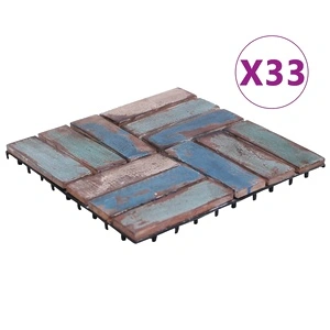 Декинг плочки, 33 бр, 30х30 см, регенерирано дърво масив