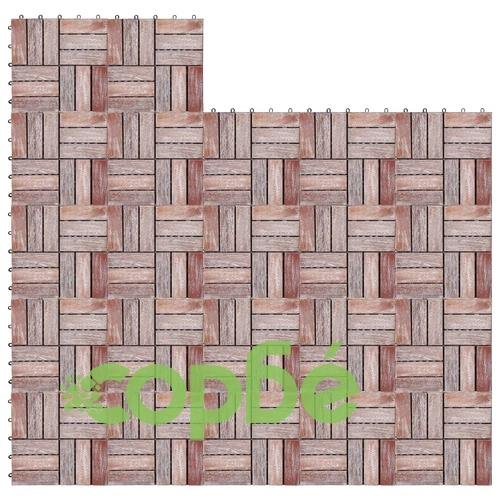 Декинг плочки, 22 бр, 30х30 см, регенерирано дърво масив ➤ топ цена ➤ sorbe.bg