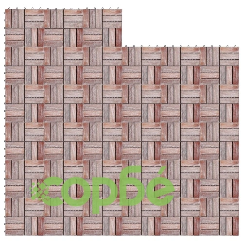 Декинг плочки, 33 бр, 30х30 см, регенерирано дърво масив ➤ топ цена ➤ sorbe.bg