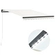 Ръчно прибираща се тента с LED, 300x250 см, кремава