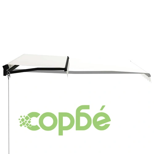 Ръчно прибираща се тента с LED, 300x250 см, кремава ➤ топ цена ➤ sorbe.bg