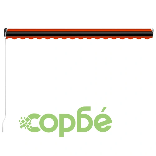 Ръчно прибираща се тента с LED, 400x300 см, оранжево и кафяво ➤ топ цена ➤ sorbe.bg