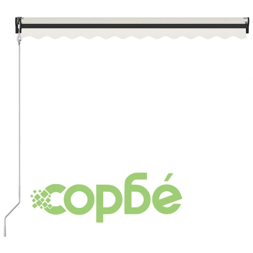 Прибиращ се сенник, сензор за вятър и LED, 300x250 см, кремав ➤ топ цена ➤ sorbe.bg