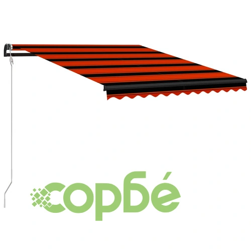 Прибиращ се сенник сензор за вятър LED 350x250 см оранжевокафяв ➤ топ цена ➤ sorbe.bg