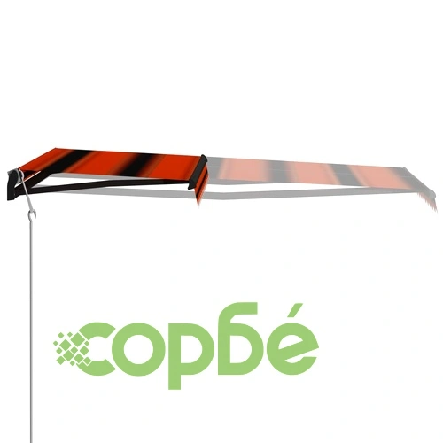 Прибиращ се сенник сензор за вятър LED 350x250 см оранжевокафяв ➤ топ цена ➤ sorbe.bg