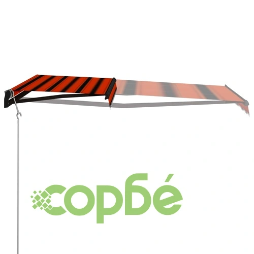 Прибиращ се сенник сензор за вятър LED 400x300 см оранжевокафяв ➤ топ цена ➤ sorbe.bg