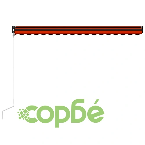 Прибиращ се сенник сензор за вятър LED 400x300 см оранжевокафяв ➤ топ цена ➤ sorbe.bg