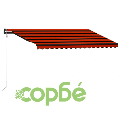 Прибиращ се сенник сензор за вятър LED 450x300 см оранжевокафяв ➤ топ цена ➤ sorbe.bg