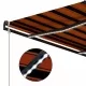 Прибиращ се сенник сензор за вятър LED 450x300 см оранжевокафяв