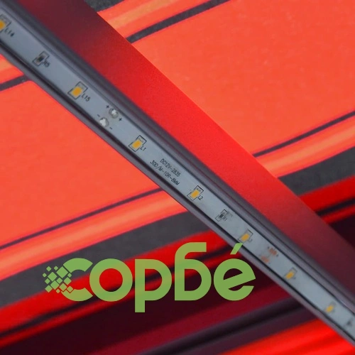 Прибиращ се сенник сензор за вятър LED 500x300 см оранжевокафяв ➤ топ цена ➤ sorbe.bg