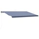 Прибиращ се сенник сензор за вятър LED 600x300 см синьо и бяло
