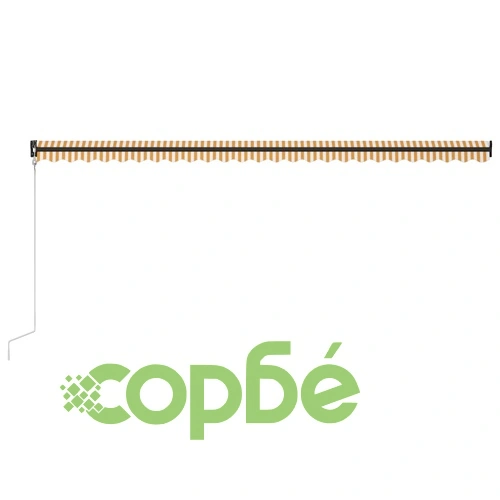 Прибиращ се сенник сензор за вятър LED 600x300 см жълто и бяло ➤ топ цена ➤ sorbe.bg