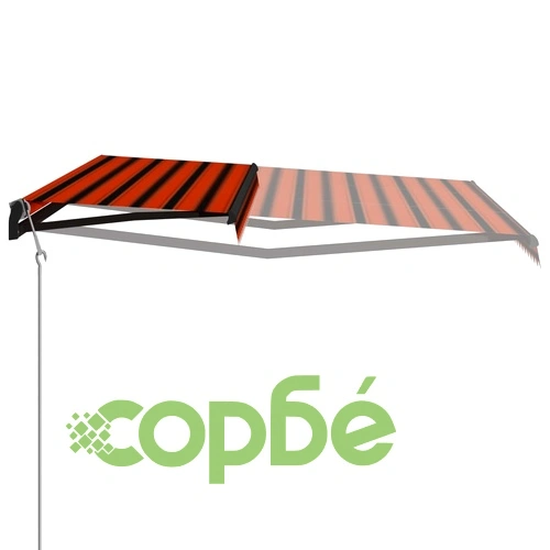 Прибиращ се сенник сензор за вятър LED 600x300 см оранжевокафяв ➤ топ цена ➤ sorbe.bg