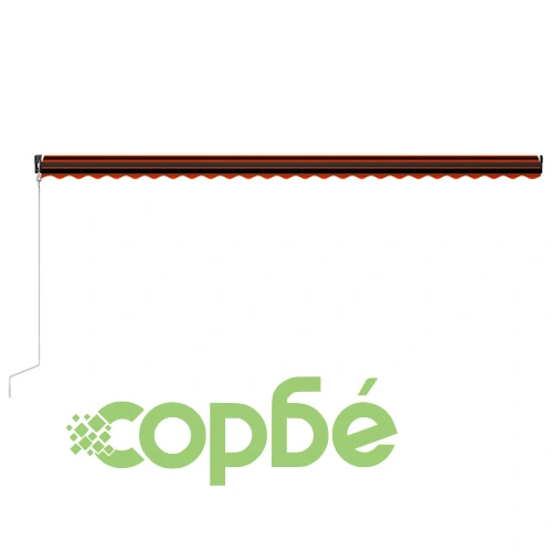Прибиращ се сенник сензор за вятър LED 600x300 см оранжевокафяв ➤ топ цена ➤ sorbe.bg