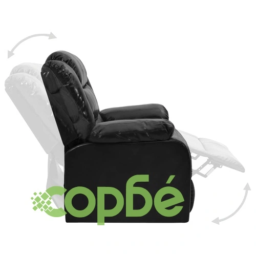 Комплект реклайнери, 2 части, черен, изкуствена кожа ➤ топ цена ➤ sorbe.bg