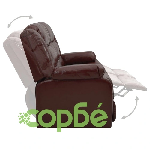 Комплект реклайнери, 3 части, кафяв, изкуствена кожа ➤ топ цена ➤ sorbe.bg