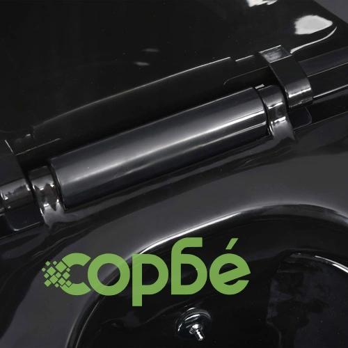 Окачена тоалетна чиния без ръб, скрито казанче, керамика, черна ➤ топ цена ➤ sorbe.bg