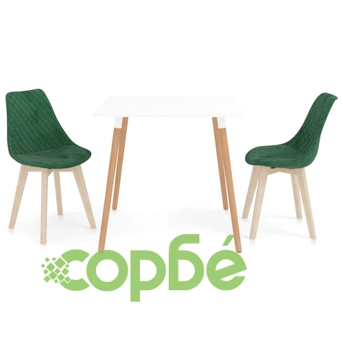 Трапезен комплект от 3 части, тъмнозелен ➤ топ цена ➤ sorbe.bg