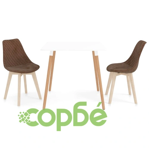 Трапезен комплект от 3 части, кафяв   ➤ топ цена ➤ sorbe.bg