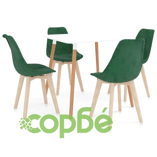 Трапезен комплект от 5 части, тъмнозелен   ➤ топ цена ➤ sorbe.bg