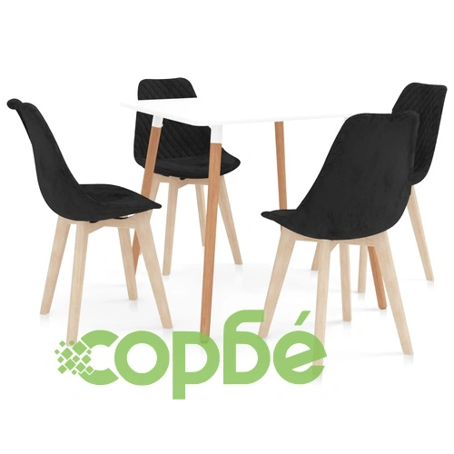 Трапезен комплект от 5 части, черен   ➤ топ цена ➤ sorbe.bg